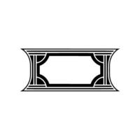 Art Deco Frame on White Background, Minimalist vector