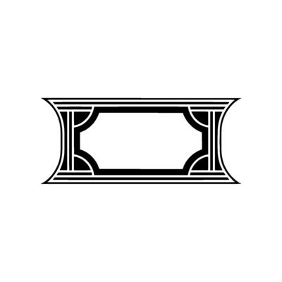 Art Deco Frame on White Background, Minimalist