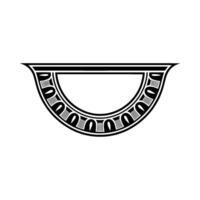 Geometric Crescent Ornament, Vintage Style, Minimalist vector