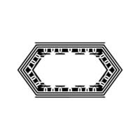 Geometric Deco Frame, Elegant Outline, Vintage, Monoline vector