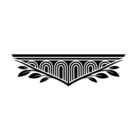Art Deco Leaf Border, Elegant Element vector