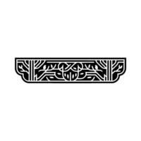 Art Deco Botanical Border Elegant Line Art vector