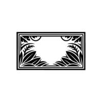 Elegant Black Botanical Frame, Minimalist vector