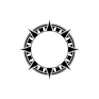 Stylized Compass Rose, Minimalist , Circular Emblem vector