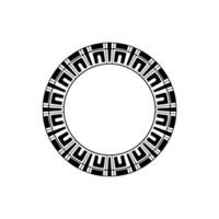 Geometric Circle Frame, Ancient Motif, Minimalist, Linear vector