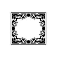 Elegant Floral Square Frame, Vintage vector