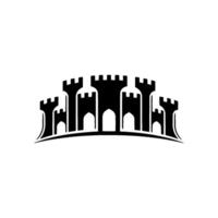 Fortress Silhouette, Protective Shield, Modern Emblem vector