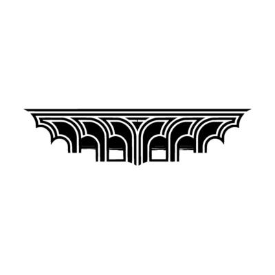 Art Deco Archway Geometric Ornamentation, Vintage Elegance