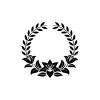 Elegant Floral Emblem, Classic , Symbolic Award vector