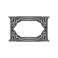 Art Deco Frame, Elegant Botanical Border, Vintage vector