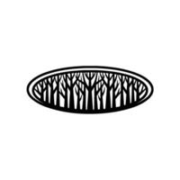 Abstract Forest Silhouette, Minimalist Emblem vector