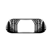 Forest Gateway Frame, Minimalist Woodland Portal vector