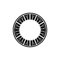 Stylized Tree Ring Emblem, Minimalist, Circle vector