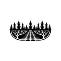 Serene Forest Path - Minimalist Landscape Emblem vector
