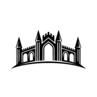 Gothic Archway Fortress Emblem, Minimalist vector