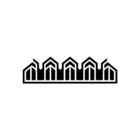 Geometric Row of Houses, Minimalist vector