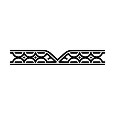 Intricate Linear Border, Geometric Ornamentation