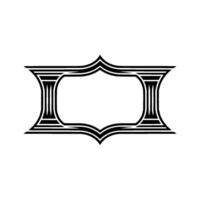 Geometric Deco Frame, Minimalist , Elegant Border, Ribbon vector