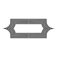 Geometric Deco Frame, Elegant Outline, Vintage, Pattern vector