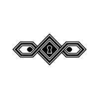 Geometric Key Eye Motif, Art Deco Style vector