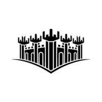 Monumental Fortress Emblem, Regal Symbol, Protective Shield vector
