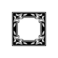 Geometric Lily Frame, Illuminated Circle - Minimalist vector