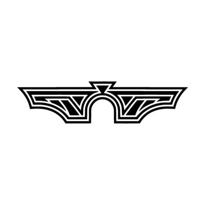 Geometric Wing Emblem, Art Deco Style, Outline