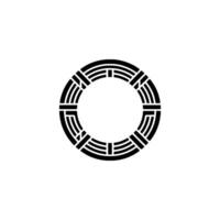 Geometric Circle Emblem, Minimalist Asian Influence vector