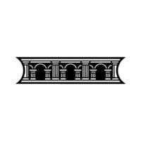 Geometric Temple Border, Minimalist vector