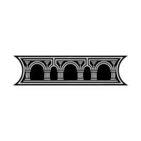 Art Deco Archway Geometric Elegance in Black and White vector