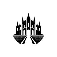 Gothic Fortress Silhouette, Symbolic Journey vector