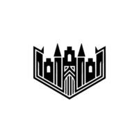 Geometric Fortress Emblem, Stark Minimalist vector
