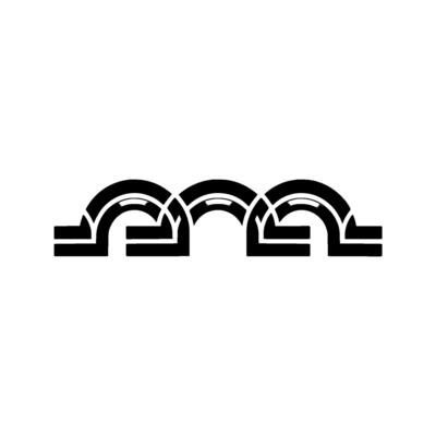 Interlocking Curves, Minimalist , Gradient Texture