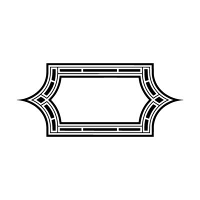 Geometric Deco Frame, Elegant Outline, Minimalist, Stylized