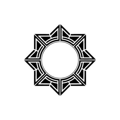 Geometric Star Frame, Minimalist , Abstract Ornament
