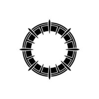 Geometric Spiral Emblem, Minimalist , Circular Motif vector