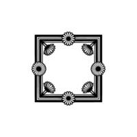 Floral Square Frame, Elegant Botanical, Daisy vector
