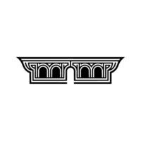 Art Deco Keyhole Ornament, Geometric, Pattern vector