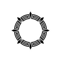 Geometric Tribal Circle, Minimalist , Black White, Pattern vector