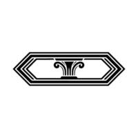 Geometric Ionic Column Ornament, Vintage vector