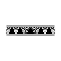 Art Deco Archway Border, Geometric Ornamentation, Line vector