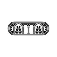 Ornate Oval Column Border, Vintage Element vector