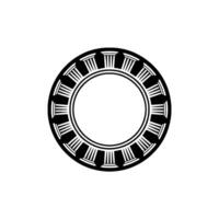 Circular Greek Column Emblem, Minimalist, Circle vector