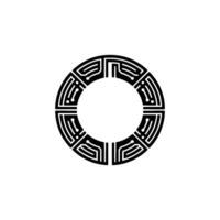 Intricate Circular Emblem, Geometric , Minimalist Symbol vector