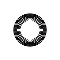 Circuit Ring Minimalist Tech , Digital Connection vector