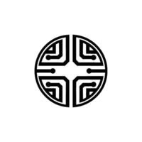 Intricate Circular Emblem, Symbolic , Minimalist vector