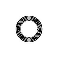 Intricate Circular Maze, Minimalist , Symbolic Journey vector