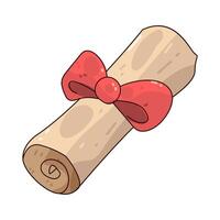 Illustration of Graduation scroll with red ribbon vector
