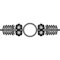 Elegant Floral Border, Japanese Motif, Decorative Divider vector