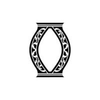 Stylized Ornamental O - Minimalist Emblem vector